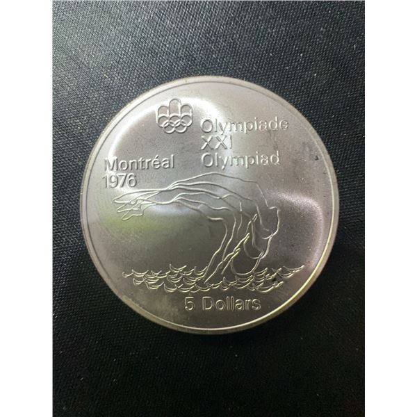 1976 Montreal Olympics $5 Sterling Silver Coin, 24.3g, .925 Silver