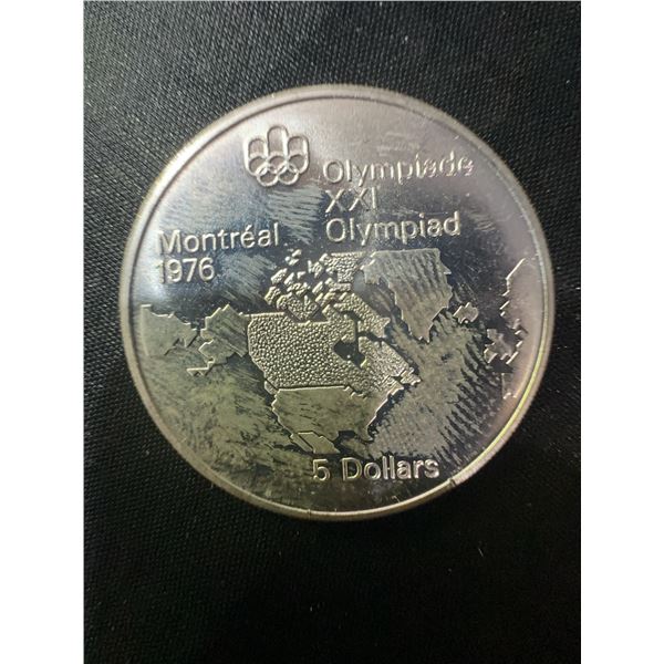 1976 Montreal Olympics $5 Sterling Silver Coin, 24.3g, .925