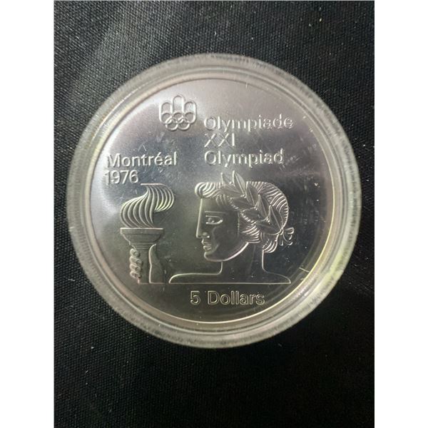 1976 Montreal Olympics $5 .925 Sterling Silver Coin, 24.3g