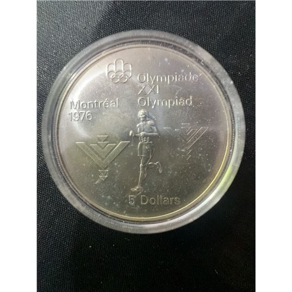 1976 Montreal Olympics $5 .925 Sterling Silver Coin, 24.3g