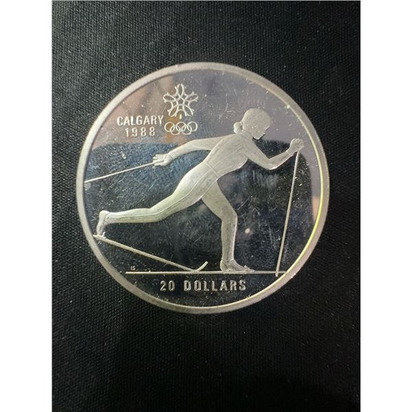 1988 Calgary Winter Olympics $20 Sterling Silver Coin, 34.07g
