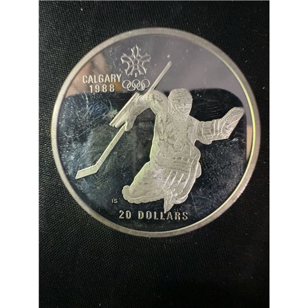 1988 Calgary Winter Olympics $20 .925 Sterling Silver Coin 34.07g