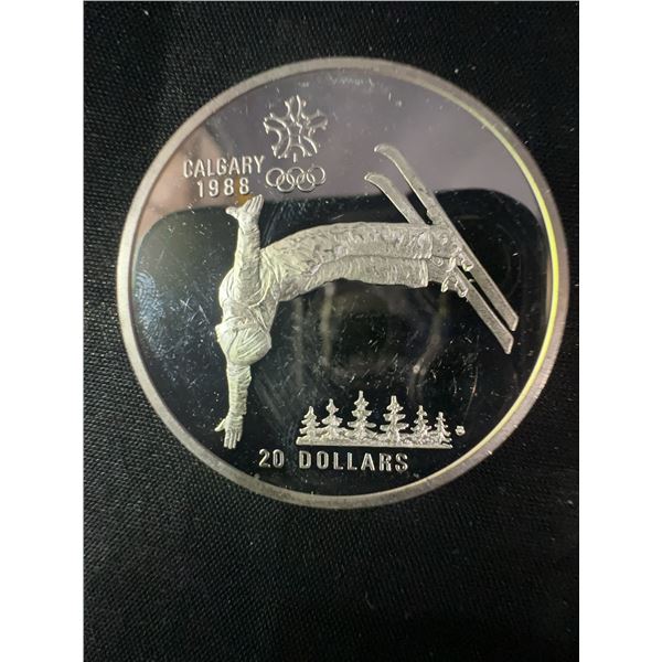 1988 Calgary Olympics $20 .925 Sterling Silver Coin 34.07g