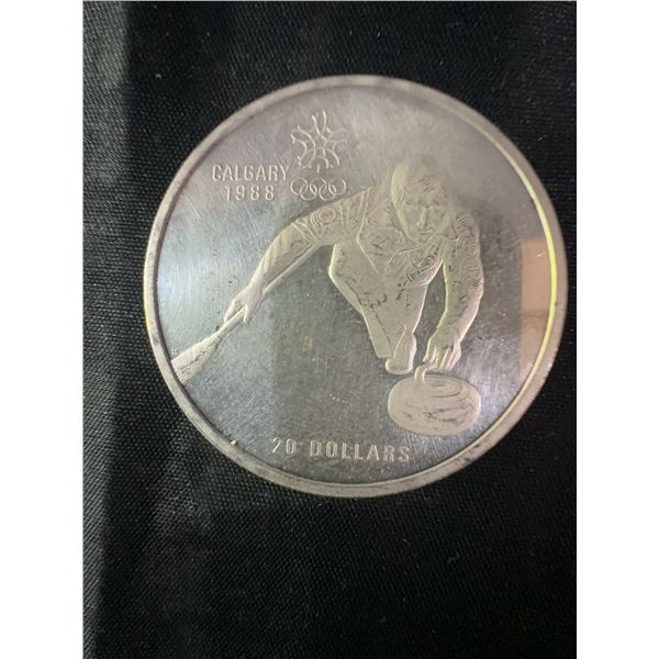1988 Calgary Olympic $20 .925 Sterling Silver Coin, 34.07g