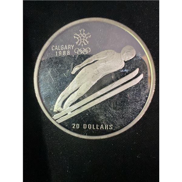 1988 Calgary Olympic $20 .925 Sterling Silver Coin, 34.07g
