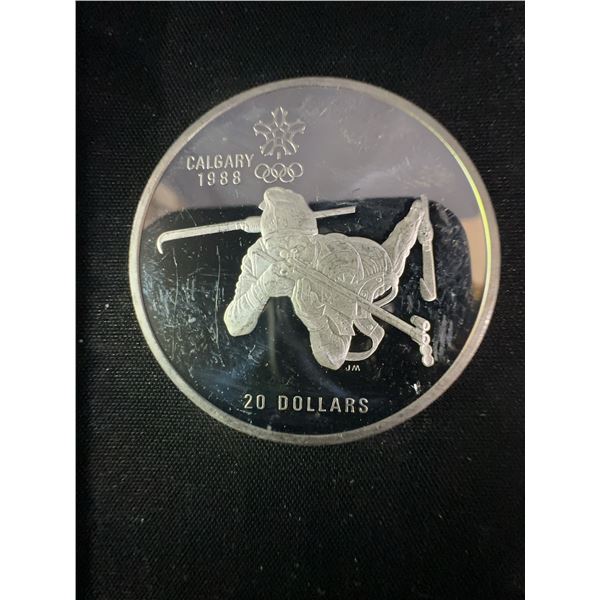 1988 Calgary Winter Olympics $20 .925 Sterling Silver Coin 34.07g