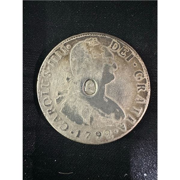 1792 Great Britain Emergency Issue Dollar, Countermarked 8 Reales, .900 Silver