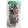 Image 1 : ESTATE GLASS JAR FILLED WITH JEWELRY