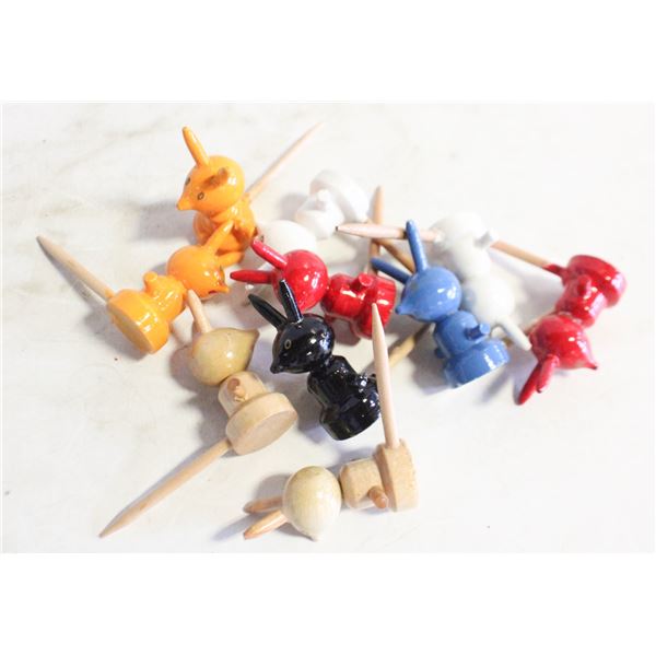 VINTAGE 50'S RABBIT APPETIZER PICKS- SET OF 10