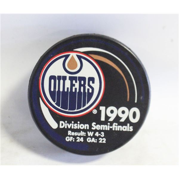 OILERS 1990 DIVISION SEMI-FINALS PUCK