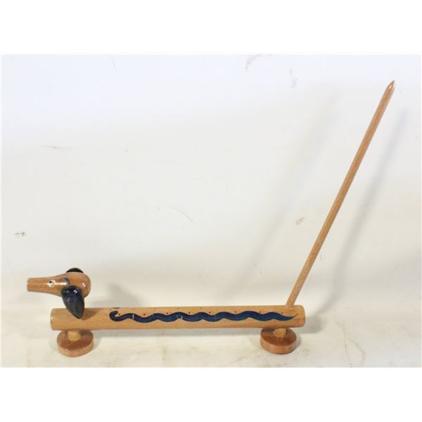 MCM WOOD DACHSHUND APPETIZER TOOTHPICK HOLDER