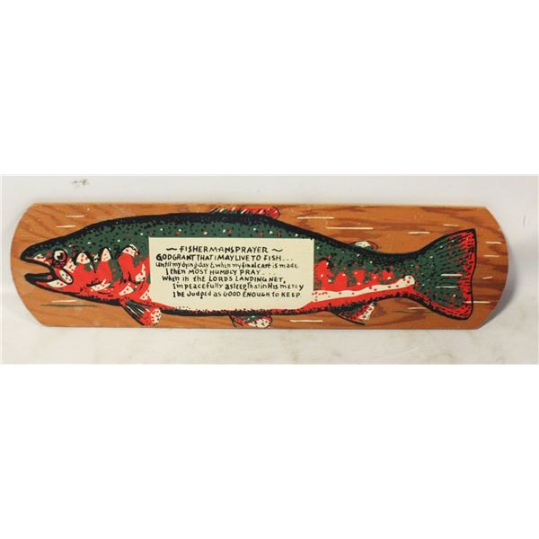 VINTAGE "FISHERMAN'S PRAYER" WOODEN WALL PLAQUE