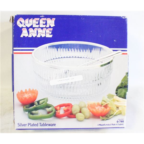 QUEEN ANNE SILVERPLATED SALAD BOWL