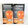 Image 1 : NOMA INCANDESCENT E26 ORANGE BULBS- LOT OF 2 NEW