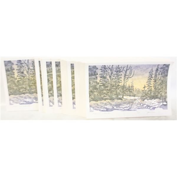 LTD. ED. ART CARDS "TREES IN WINTER"- LOT OF 22
