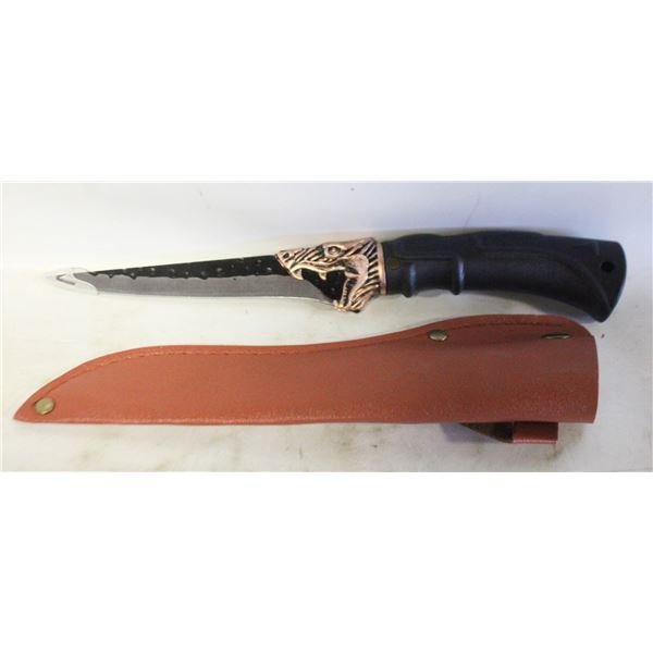 NEW VIKING STYLE FILLET BLACK STEEL KNIFE