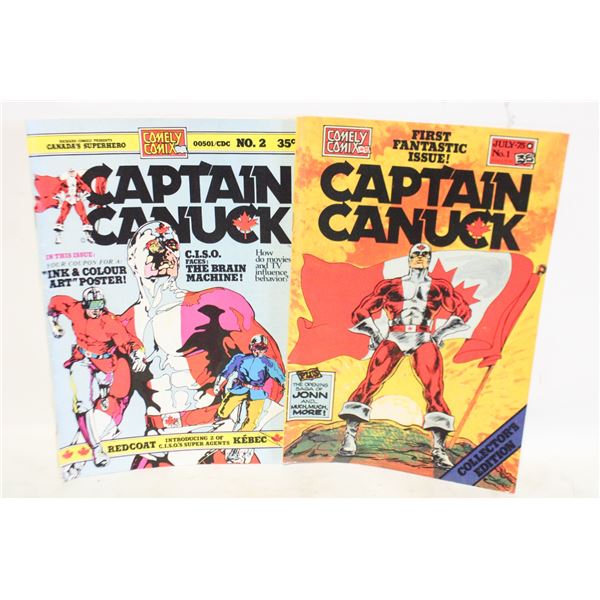 2 COMELY COMIX CAPTAIN CANUCK #1 & #2