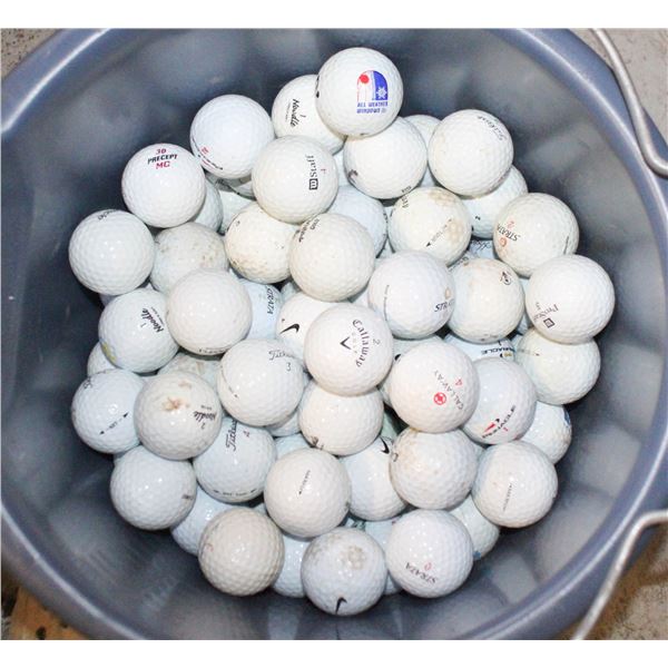 LARGE BUCKET OF GOLF BALLS