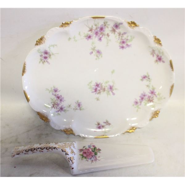ANTIQUE FRENCH LIMOGES PORCELAIN SERVING PLATTER/