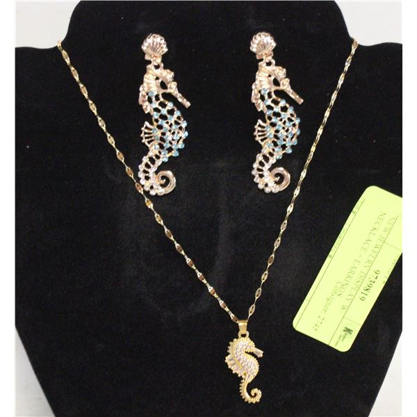NEW JEWELRY DISPLAY W/ NECKLACE + EARRINGS