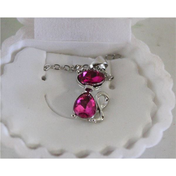 NEW CAT LOVER  PENDANT GEMSTONE  NECKLACE