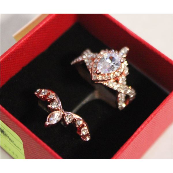 2PCS WEDDING PARTY STYLE FASHION RING SIZE 9