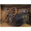 Image 1 : VINTAGE LEATHER PUNCH BAG AND CHEST EXPANDER