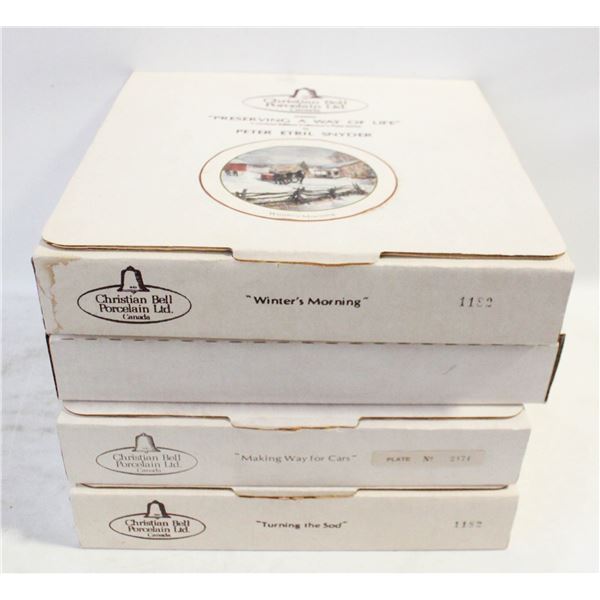 SET OF 4 CHRISTIAN BELL PLATES WITH
