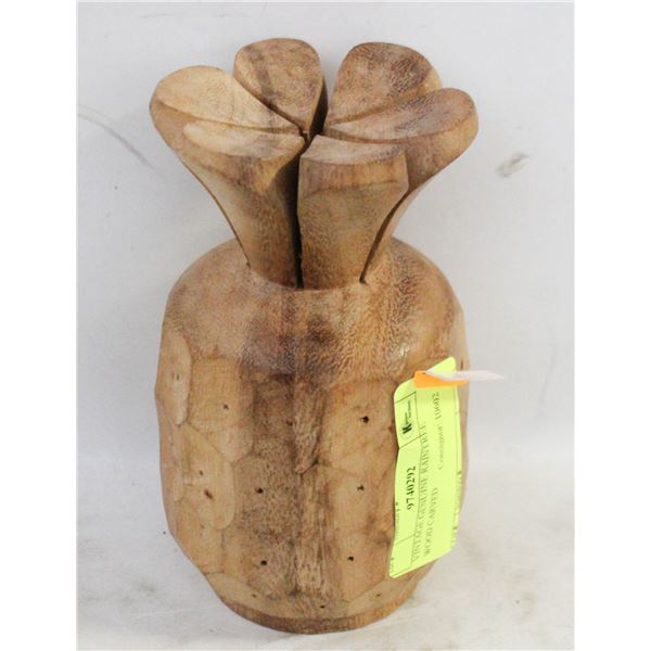VINTAGE GENUINE RAINTREE WOOD CARVED