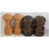 Image 1 : 2 SETS VINTAGE WOODEN SALT & PEPPER SHAKERS