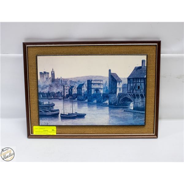 VINTAGE KEVIN PLATT PRINT RIVER WENSUM IN NORWICH