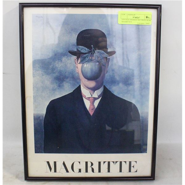VINTAGE FRAMED ART PRINT RENÉ MAGRITTE'S