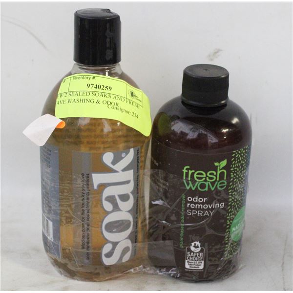NEW 2 SEALED SOAKS AND FRESH WAVE WASHING & ODOR
