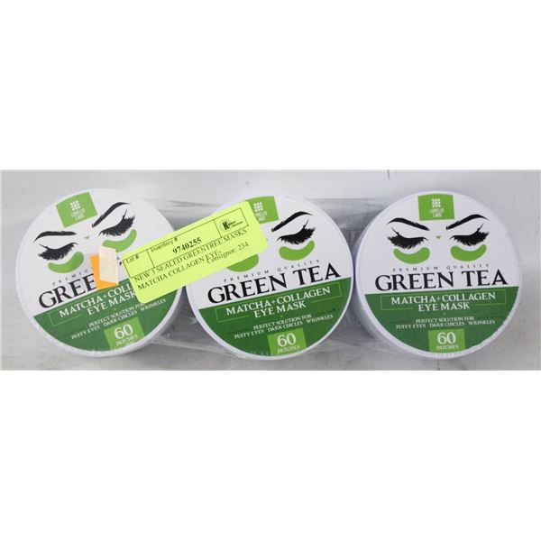 NEW 3 SEALED GREENTREE MASKS MATCHA COLLAGEN EYE-