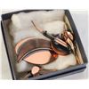 Image 1 : COPPER BROOCHES & CLIP ON EARRINGS SET