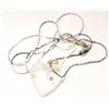 Image 1 : FROSTED GLASS HEART PENDANT 24" NECKLACE