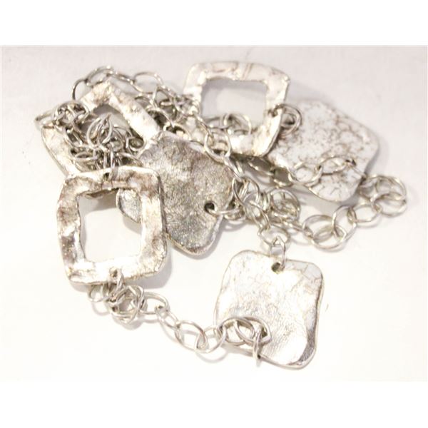 GEOMETRIC LINK NECKLACE HALLMARKED 30"
