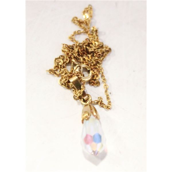 GOLD PLATED 18" NECKLACE ROLLED GOLD CRYSTAL
