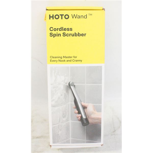 NEW HOTO WAND CORDLESS SPIN SCRUBBER W/ 5