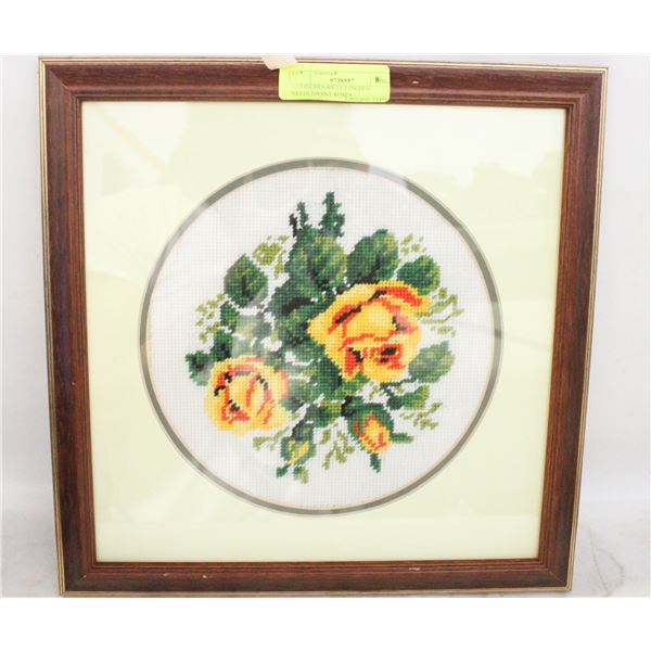 13.5 INCHES BY 13.5 INCHES NEEDLEPOINT ROSES