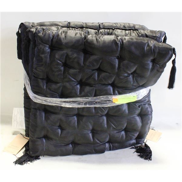 4 NEW CHAIR CUSHIONS - BLACK