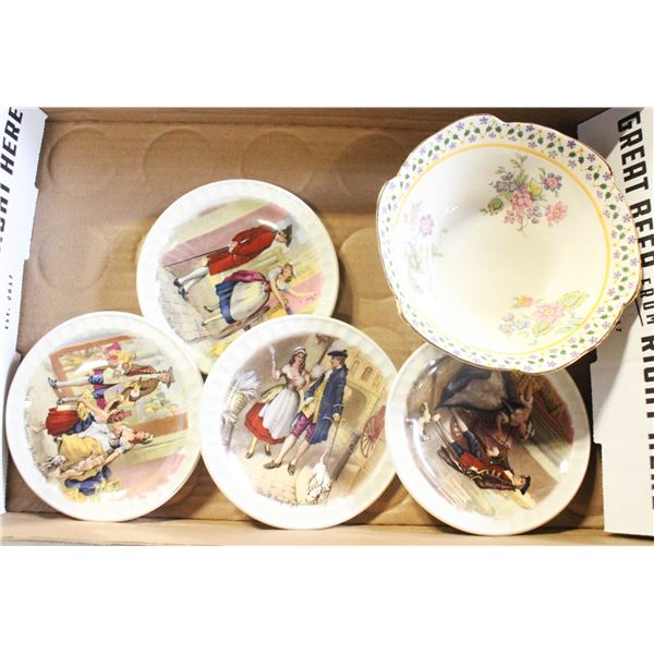 FIVE PIECES ENGLISH PORCELAIN