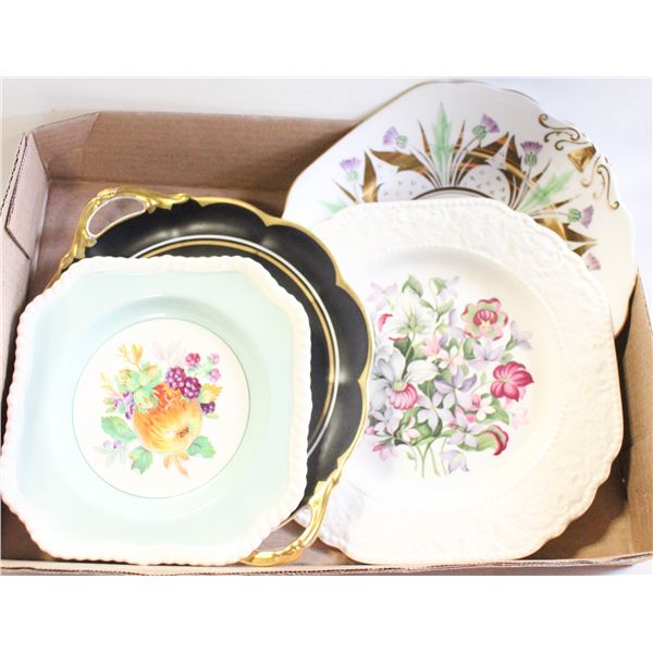 FOUR ENGLISH FLORAL PLATES