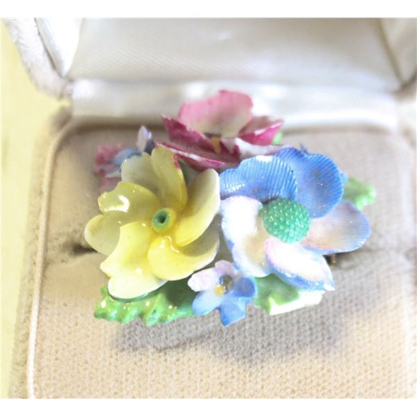 ESTATE COALPORT BONE CHINA BROOCH