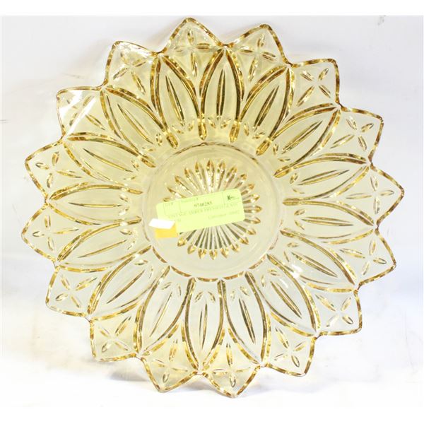 VINTAGE AMBER PRESSED GLASS PETAL
