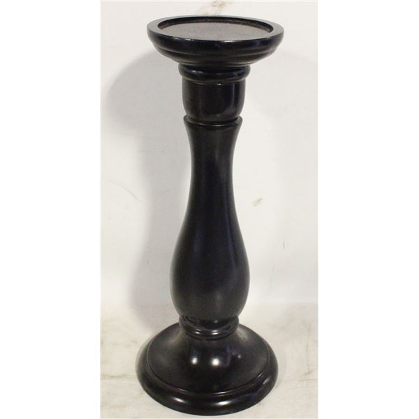 CLASSIC BLACK TURNED WOOD CANDLESTICK