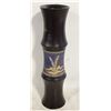 Image 1 : HAND CARVED WOODEN VASE BLUE AND