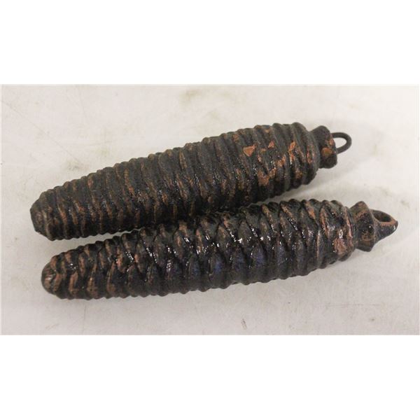 2 PINE CONES SHAPED CUCKOO CLOCK WEIGHTS