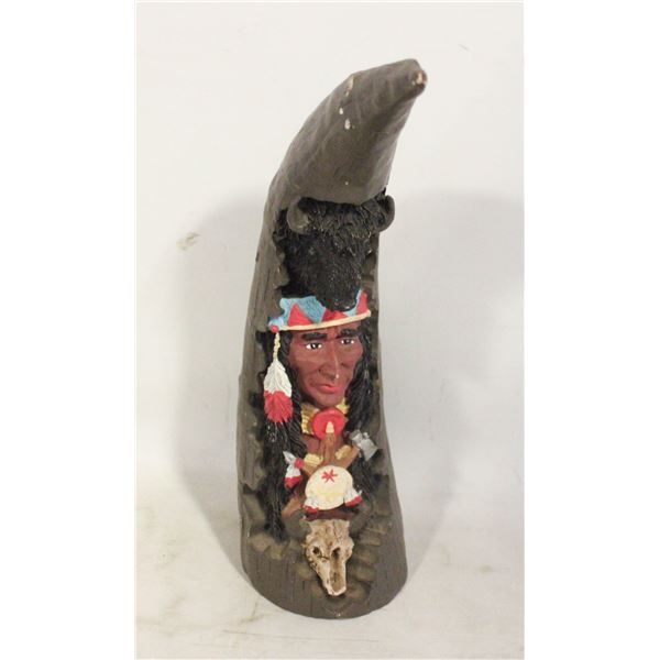 CARVED NATIVE AMERICAN CHIEF