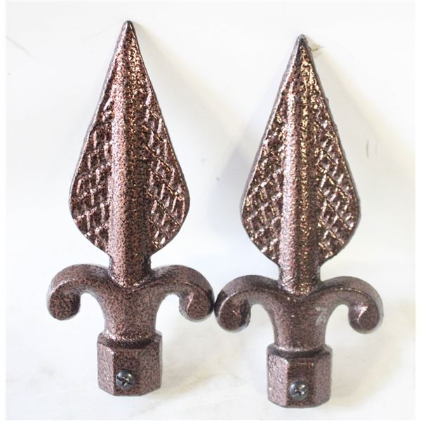 LOT OF 2 CAST IRON FINIALS SPEARS